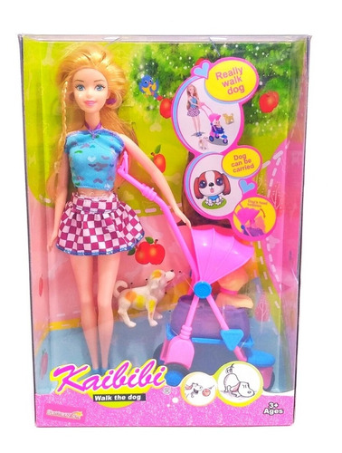 Muñeca Tipo Barbie Con Coche Y Mascota