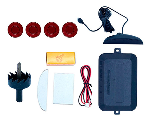 Sensor De Estacionamento Ré 4 Sensores Sinal Sonoro Display