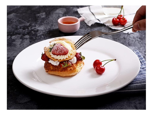 Pack 12 Plato De Postre Aperitivos Melamina Blanco 20cm