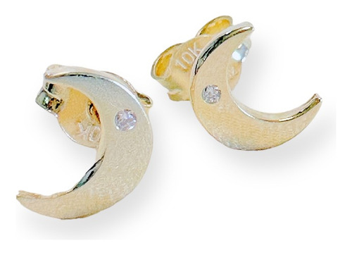 Aretes D Oro 10k Lunitas 1zc 1.2 Cm Dflr Luna Lunas - Hestia