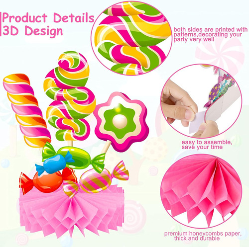 Decoraciones De Mesa De Fiesta De Candyland 9pcs Candyland L