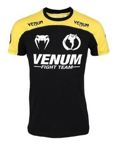 Remera Venum Machida Team Negro/amarillo-talle Xl