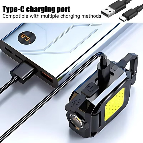 Mini Lanterna Led Para Chaveiro Com Luzes Cob Duplas