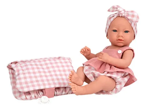 comprar Muñeca Reborn Bebé Arias 38 cm Babyto Con Ropita Rosa Y Bolso Pañalero