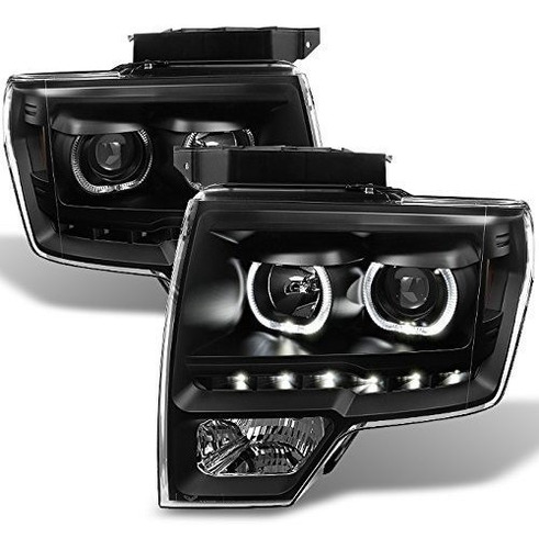 Faros Para Ford F150 Negro Exclusivo Halo Proyecto  Fr6f