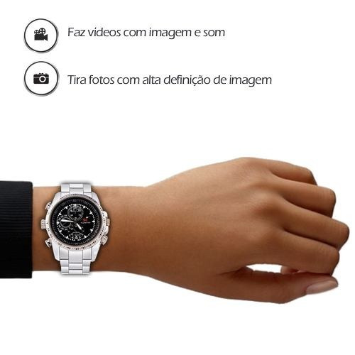 Mini Camera Com Audio E Video Relogios Homem Gravar De Voz