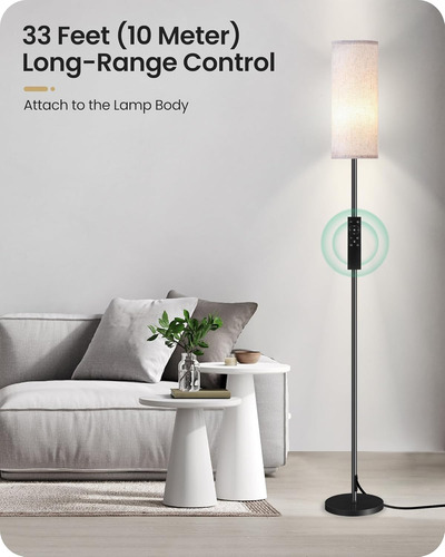Lámpara De Pie Regulable 66 Con Control Remoto E Interrupto