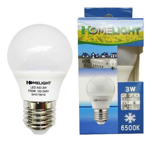 Bombillo Led Bulbo 3w 6500k E27 Homeligh