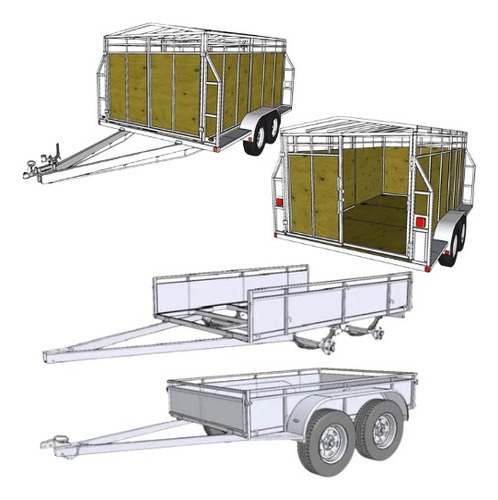 2 Projetos Gaiola E Carretinha Reboque Trucada Com 2 Eixos