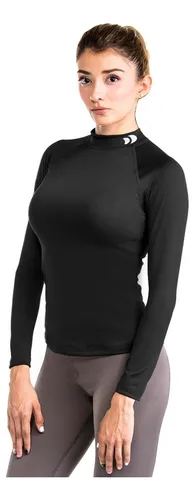 Playera Deportiva Mujer Manga Larga Color Negro