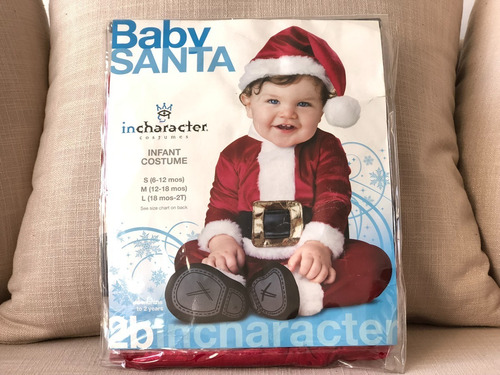 Imagen 2 de 3 de Disfraz Papa Noel Bebe Talla 18 A 24 Meses Halloween Nuevo