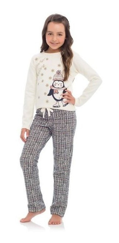 Imagem 1 de 1 de Pijama Manga Longa Infantil Feminino Ref - 14075