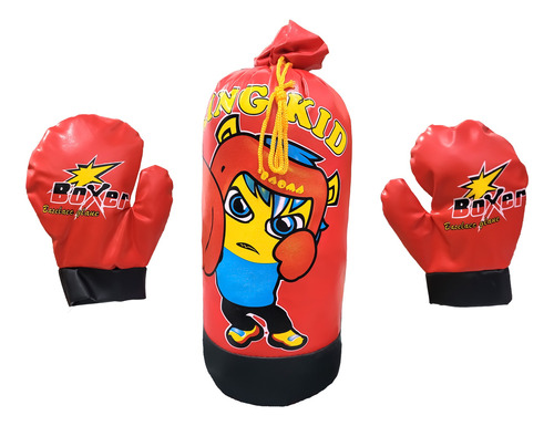 Saco De Boxeo Para Niño + 2 Guantes Kit Boxeo Niños Guantes