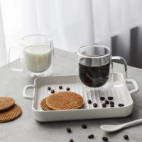 Taza Café X 6 C/asa Doble Pared 250 Ml.