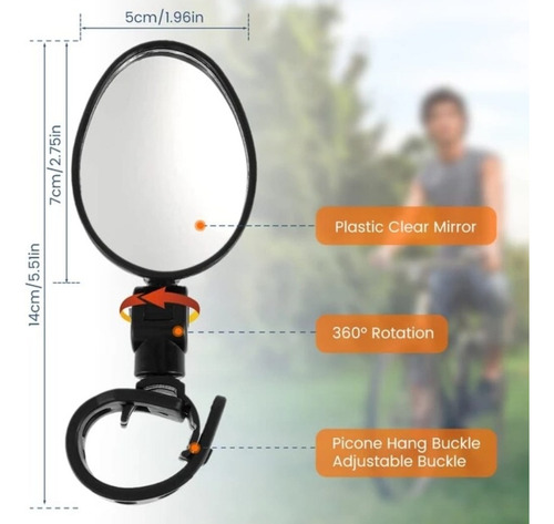 Par De Espejo Retrovisor Para Moto, Scooter Y Bicimoto
