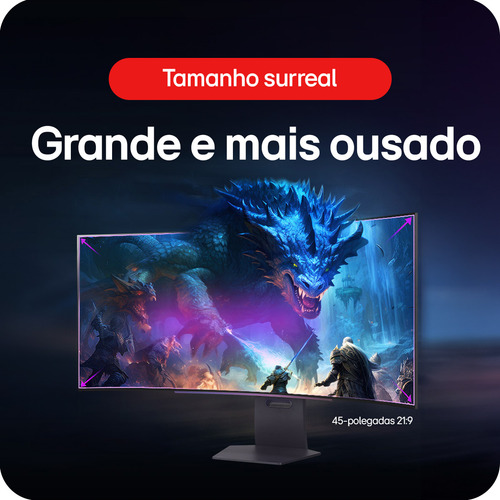 Monitor Gamer LG UltraGear OLED Curvo – Tela OLED 45”, QHD, HDR400 Trueblack, 240Hz, 0,03ms (GtG), NVIDIA G-SYNC