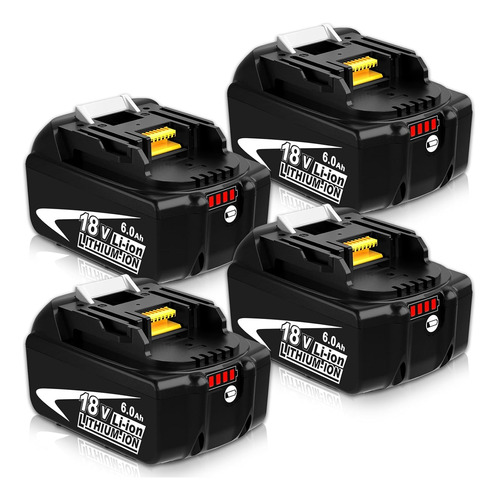 4 Baterias 18v 6ah Para Makita Bl1860 Bl1850 Bl1840