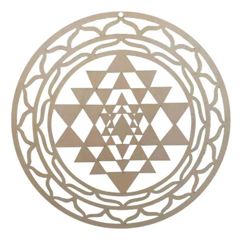 Sri Yantra Wood Wall Art Regalo Escultura De Pared De Madera