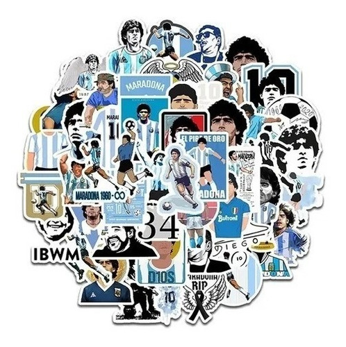 Stickers Autoadhesivos - Diego Armando Maradona(50 Unidades)