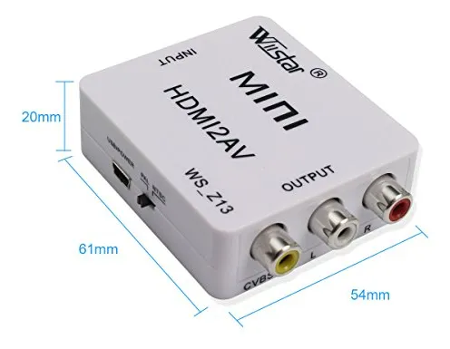 Convertidor Wiistar Hdmi A Av Cvbs 1080p Mini Hdmi A Rca Com