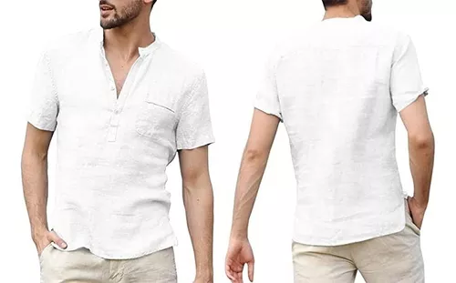 Camisa Hombre Manga Corta Corte Pegado Strech Camisas