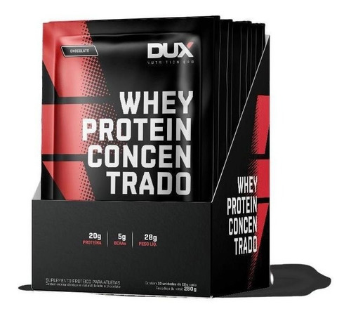 Suplemento em pó Dux Nutrition  Whey Protein Concentrado proteínas Whey Protein Concentrado sabor  chocolate em sachê de 900mL  pacote x 10 u