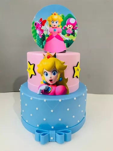 Topper de Bolo Princesa Peach - Decoração Princesa Peach