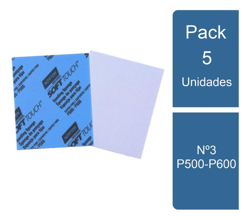 Pack 5 Esponja Abrasiva Nº3 P500-p600 Norton