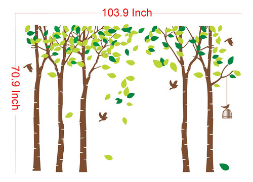 Calcomanía De Pared Con Diseño De Árbol De La Selva Gigante,