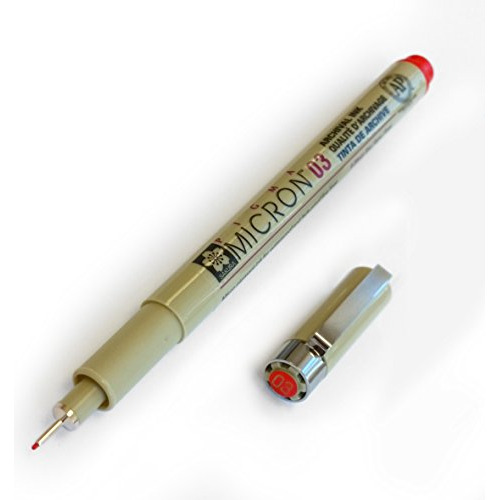Sakura Micron Pigment Fineliners 0.3 Mm Rojo [paquete D...