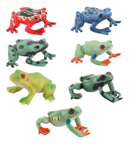 Figuras De Juguete De Rana Realista De 7 Uds., Modelo Animal