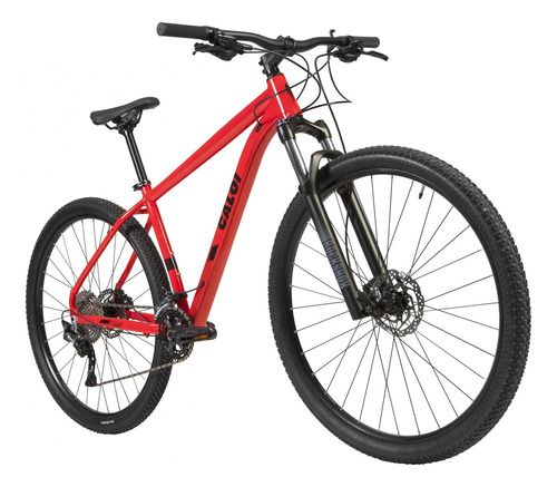 Mountain bike Caloi Explorer Expert 2021 aro 29 13" 20v freios de disco hidráulico câmbios Shimano Deore M4100 y Shimano Deore M5120 Shadow Plus cor vermelho