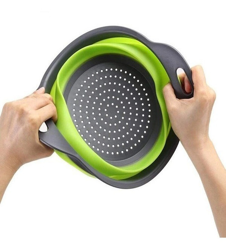 Imagen 7 de 10 de Colador Plegable Silicona Cocina Frutas Verduras Pastas