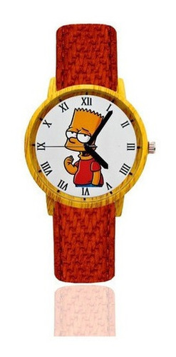 Reloj Bart Simpson Estilo Madera Tureloj