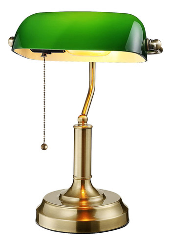 Lámpara De Escritorio De Cristal Verde, Ul Listed, Lá...