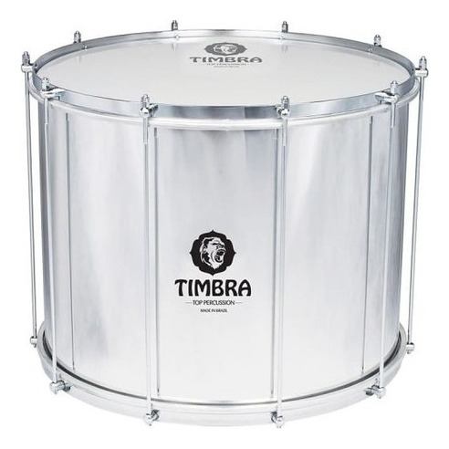 Surdo 20 X 40 Cm C/ Aro Cromado Pele Leitosa (8241) Timbra