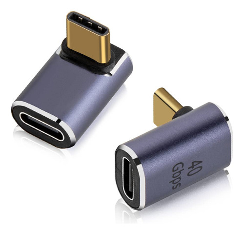 Paquete De 2 Adaptadores De 90 Grados De Ángulo Recto Usb-.