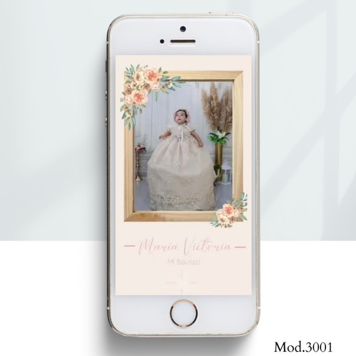 Imagen 1 de 1 de Invitación Web (página Personalizada) Para Bautizo Mod. 3001