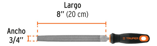 Lima De Media Caña, Bastarda, 8, Mango Doble Inyeccion 15318