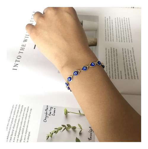 Huahua Mini Pulseras De Tobillo Azules Con Mal De Ojo Para