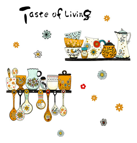 N Stickers Para Decoración De Vajilla De Cocina Con Estampad