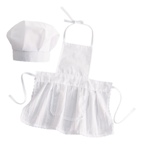 2x Lindo Bebé Chef Delantal Sombrero Niños L Chica
