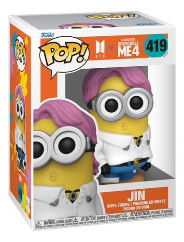 Boneco Funko Pop! Rocks Bts X Meu Malvado Favorito 4 - Jin