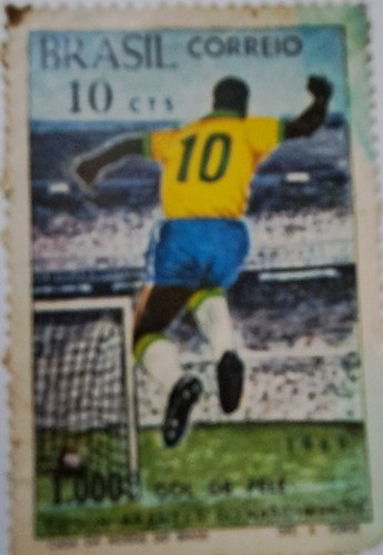 Selo Do Correio, Homenageando Pelé Pelo 1000 Gol (Usado)
