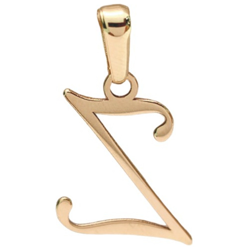 Dije Inicial Letra Z Oro 10k Tamaño 1.4cm + Cadena De Regalo