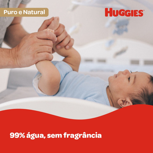 Lenços Umedecidos Huggies Puro E Natural Com 48 Unidades