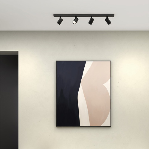 Lampara Cuádruple Adosar Orientable Negro/blanco - Unilux