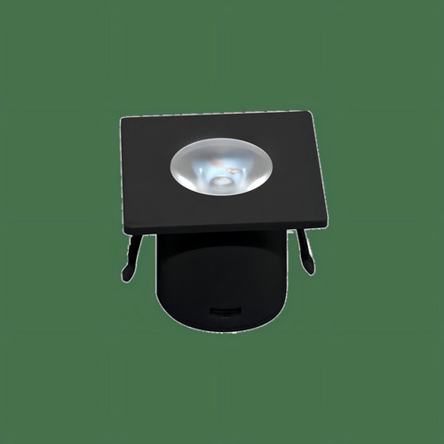 Kit 4 Mini Spot Led Quadrada 1w 6500k Preto Moveis Biv Kian