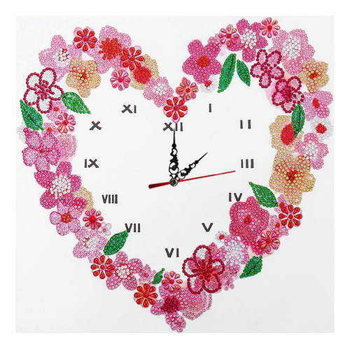 Reloj 5d Con Forma De Flor Y Diamante, Cristal Parcial En Fo