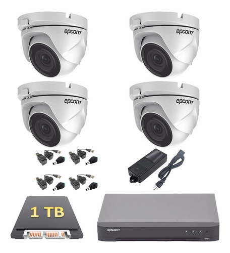 Kit Turbohd 1080p / Dvr 4 Canales / 4 Cámaras Eyeball/ 1tb